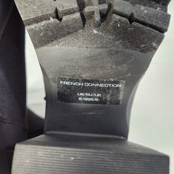 FRENCH CONNECTION Black Jasmine Lug Sole Vegan Side Zip Booties Size 8 LIKE NEW! - Picture 12 of 16